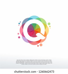 Abstract Q Initial logo designs concept vector, Colorful Letter Q logo designs