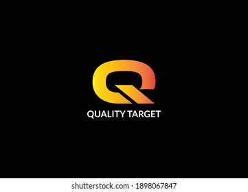 Abstract Q letter initial modern minimalist Quality Target logo design template