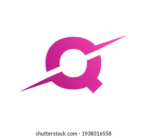 Abstraktes Q-Brief-Logo mit Slice Concept Vektor. Farbiges Logo des Slice Q-Briefes, modern, minimalistisch, elegant, Marke und trendig