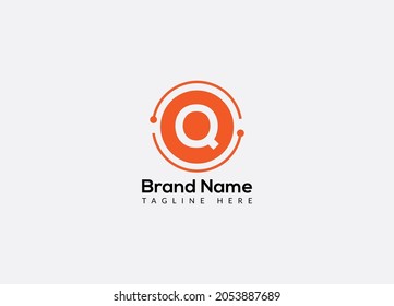 Abstract Q letter modern initial Tech lettermarks logo design 