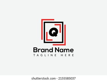 Abstract Q letter modern initial logo design