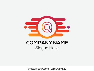 Abstract Q letter modern initial logo design