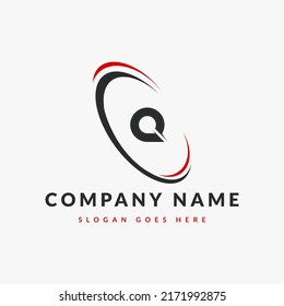 Abstract Q letter modern initial unique logo design template
