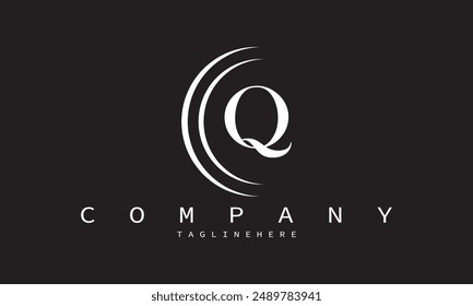 Abstract Q letter modern initial lettercards logo design
