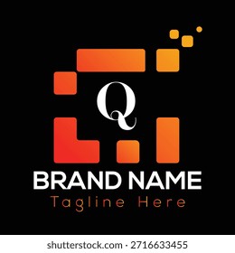 Diseño de logotipo de letras iniciales modernas de letra Q Abstractas