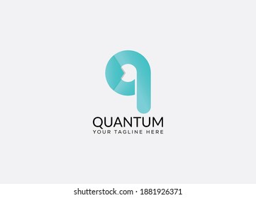 Abstract q letter Quantum modern logo design 