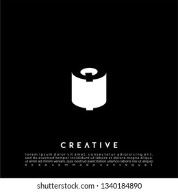 abstract Q logo letter in 3d shadow design concept