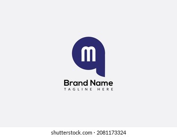 Abstract qm letter modern initial logo design