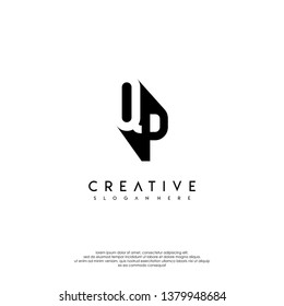 abstract Qp logo letter in shadow shape design concept
