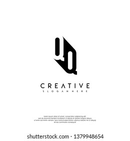 abstract QQ logo letter in shadow shape design concept