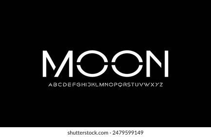 Abstract Quality font alphabet. Minimal modern urban fonts for logo, brand etc. Typography typeface with small and capital alphabet and number.