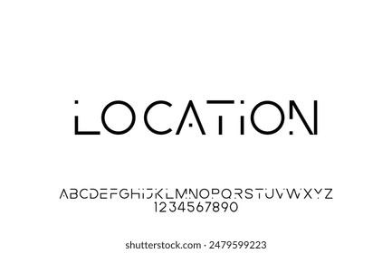 Abstract Quality font alphabet. Minimal modern urban fonts for logo, brand etc. Typography typeface with small and capital alphabet and number.