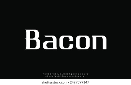 Abstract Quality font alphabet. Minimal modern urban fonts for logo, brand etc. Typography typeface with small and capital alphabet and number.