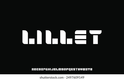 Abstract Quality font alphabet. Minimal modern urban fonts for logo, brand etc. Typography typeface with small and capital alphabet and number.