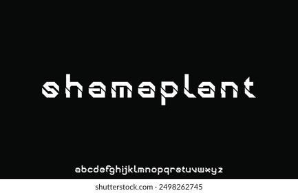 Abstract Quality font alphabet. Minimal modern urban fonts for logo, brand etc. Typography typeface with small and capital alphabet and number.