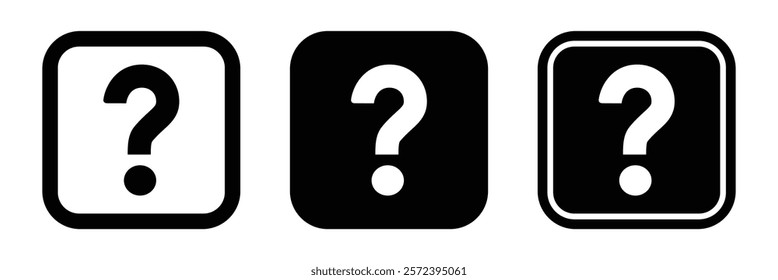 Abstract question mark icon. Question mark icon for FAQ and help center graphics. Black and white question mark icon for monochrome design projects. Vector illustration.