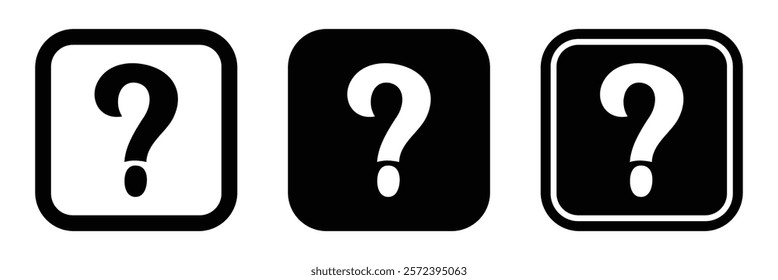 Abstract question mark icon. Question mark icon for FAQ and help center graphics. Black and white question mark icon for monochrome design projects. Vector illustration.