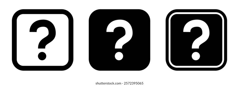 Abstract question mark icon. Question mark icon for FAQ and help center graphics. Black and white question mark icon for monochrome design projects. Vector illustration.