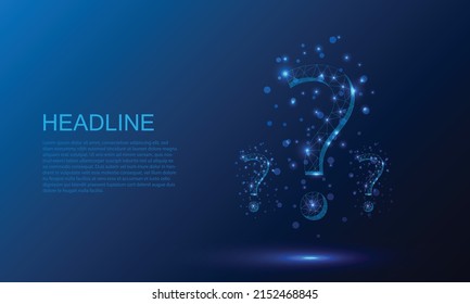 Abstraktes Fragezeichen. Low-Poly-Design. Abstrakter geometrischer Hintergrund.Vektorgrafik 