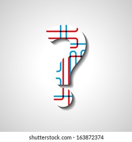 Abstract question mark, style illustration