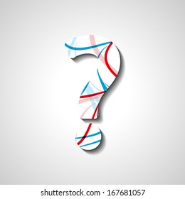 Abstract question mark, style illustration