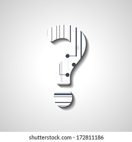 Abstract question mark, style illustration