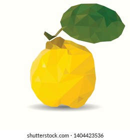 Abstract quince. Triangulation. Fresh isolated on white. With clipping path. Vector. Design element for the Internet, applications, analytics, promotion, marketing, SMM, CEO, business
