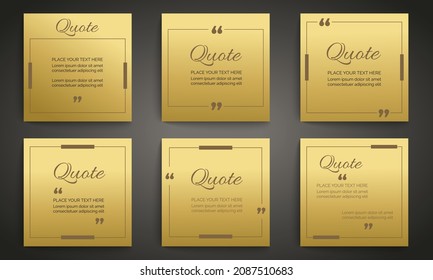 Abstract quote bubbles set, Quote luxury frames templates.Text in brackets, Textbox and pattern background, Vector illustration EPS.10