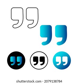 Abstract Quote Icon Illustration Flat Design