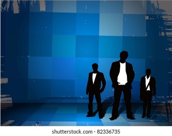 Abstract r background with standing businessman . Vector illustration.
