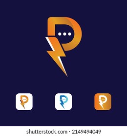 Abstract R Letter logo, Chat App icon, design template elements 