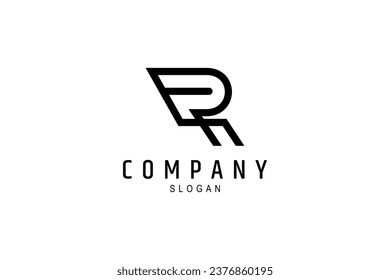 Resumen Diseño del logotipo de la letra R con estilo de diseño de líneas