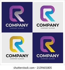 abstract r letter logo template