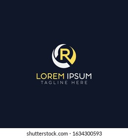 Abstract R letter logo with vector circle. Vector design template round elements for your application or company identity.