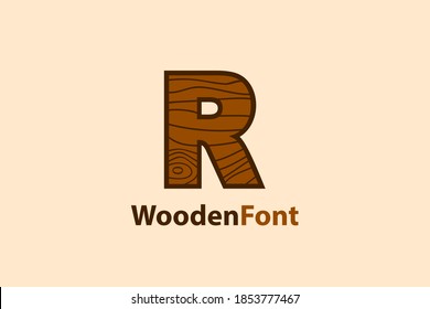 Abstract R letter logo with wood grain texture design concept. modern and creative logo design.