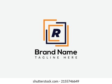 Abstract R letter modern initial logo design
