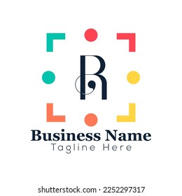 Abstract R letter modern initial lettermarks logo design	