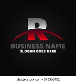 Abstract R letter vector logo icon template
