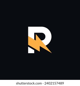 Abstract R letter volt logo design - vector.