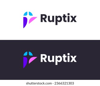 Abstract R logo design vector template