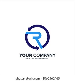 Abstract R logo icon, Letter R in Rounded shape