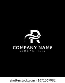 Abstract R Monogram Letter Design Brush Paint Stroke. Letter Logo with Monogram Paintbrush Vector Illustration