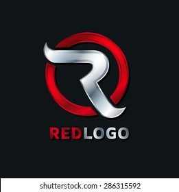 abstract R red logo concept of the letter to the company's logo, service graphics