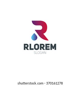 abstract R red logo concept of the letter to the company's logo, service graphics