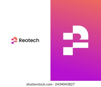 Abstract R Technoloy sign for company logo design