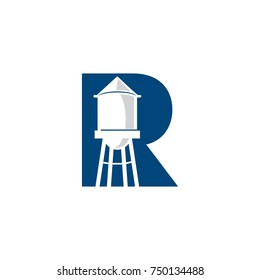 Abstract R Water torn logo vector
