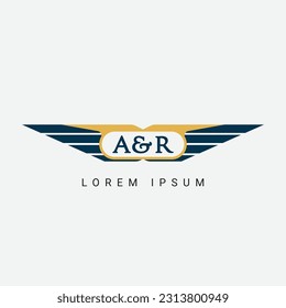 Abstract A and R wing concept Logo Template Design Vector