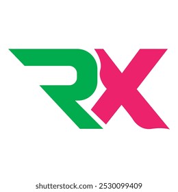Abstract R X letter logo design
