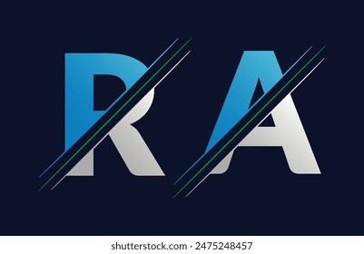 Abstract ra letter logo design template. Vector Logo Illustration.