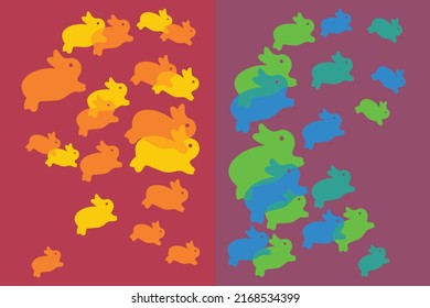 abstract rabbit background flat design